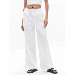ATHLETA Women's Drift Mid Rise Poplin Pant Size M In White